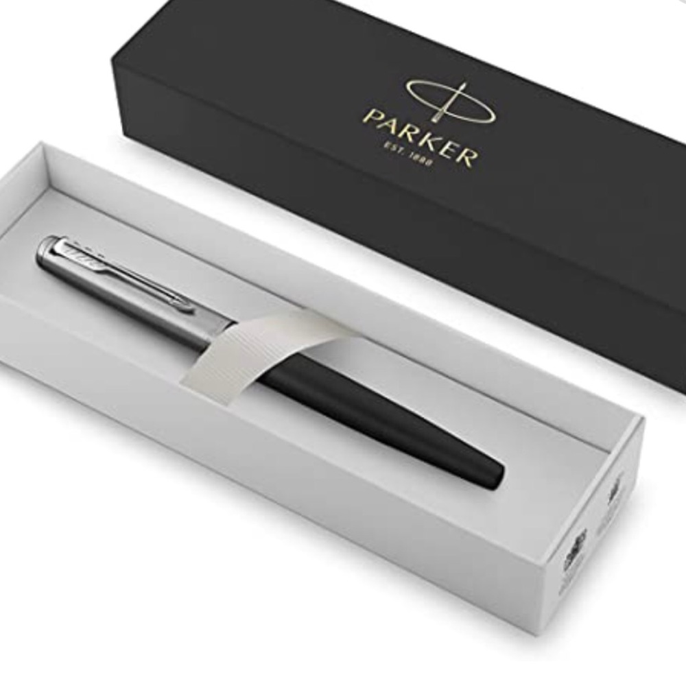 Parker Rollerball Pen, Jotter Bond Street Rollerball Pen, Chrome Trim, Fine Tip,